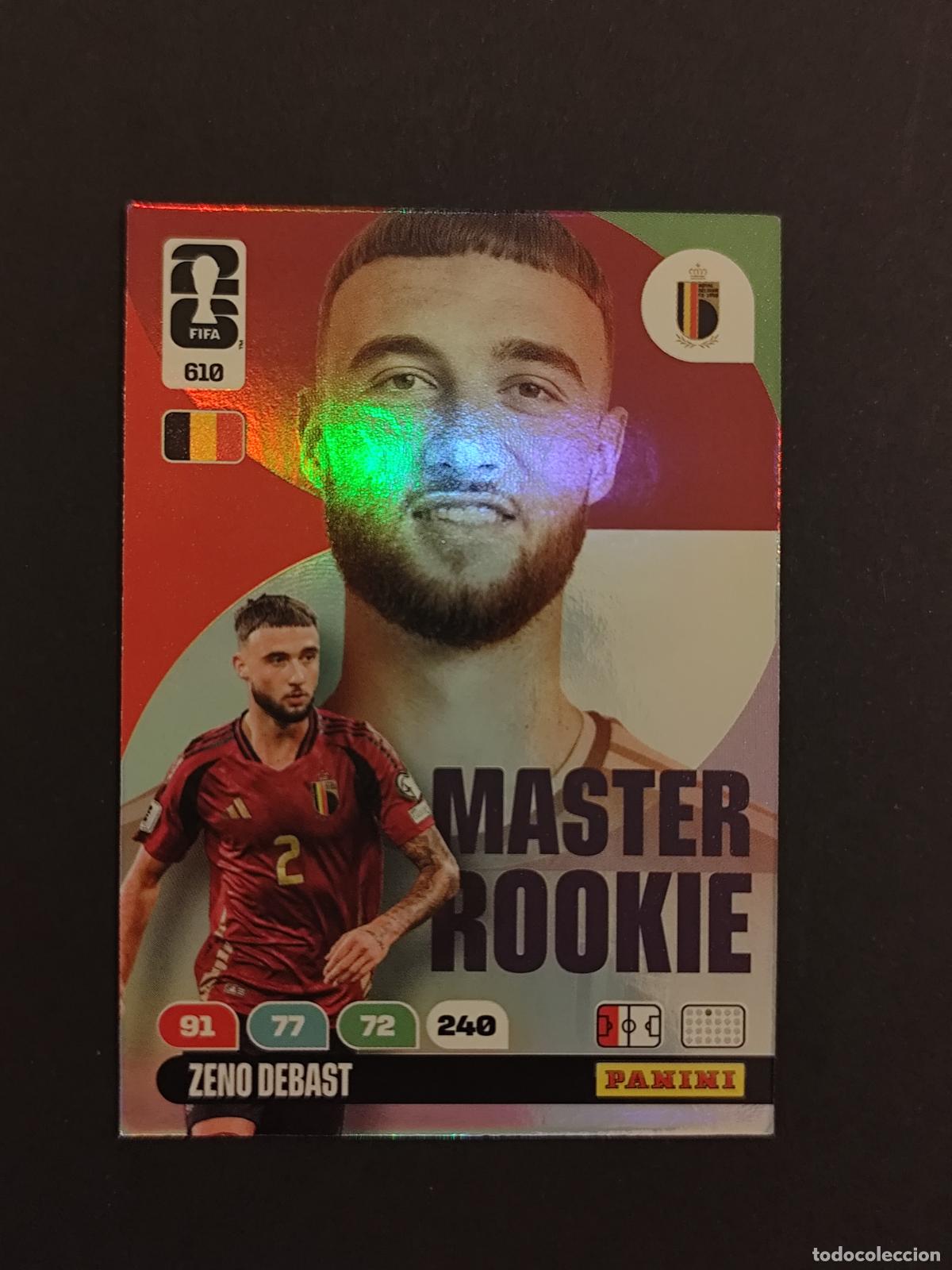 Cromos de f&uacute;tbol: 610 ZENO DEBAST B&Eacute;LGICA MASTER ROOKIE ADRENALYN MUNDIAL FIFA WORLD CUP 2026 PANINI