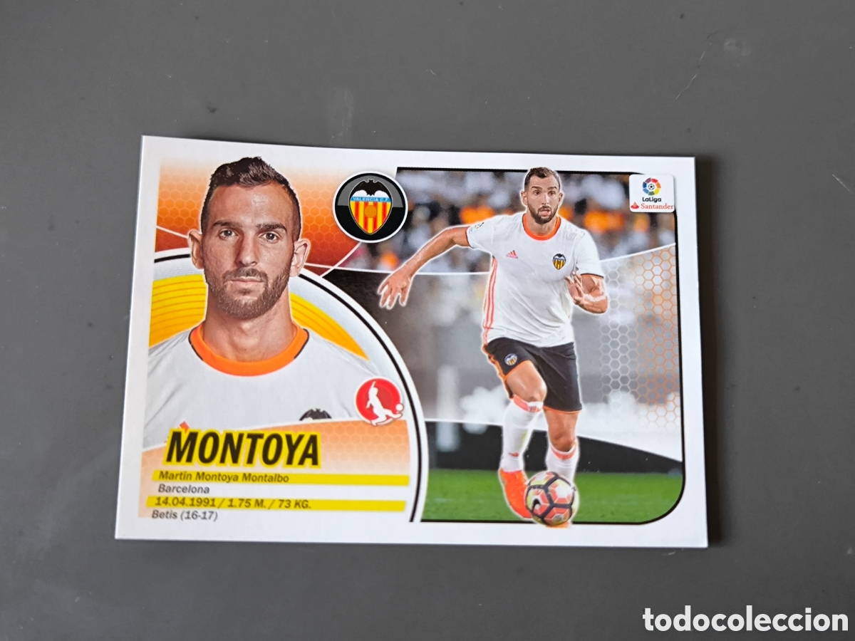 Football Stickers: MONTOYA Fichaje 40 Valencia CF Liga Este 16 17