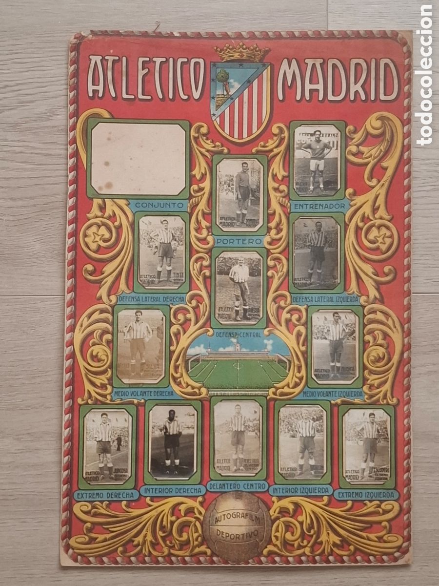 Cromos de Futebol: L&aacute;mina de cromos Autografilm Deportivo Atl&eacute;tico de Madrid 1950 muy rara