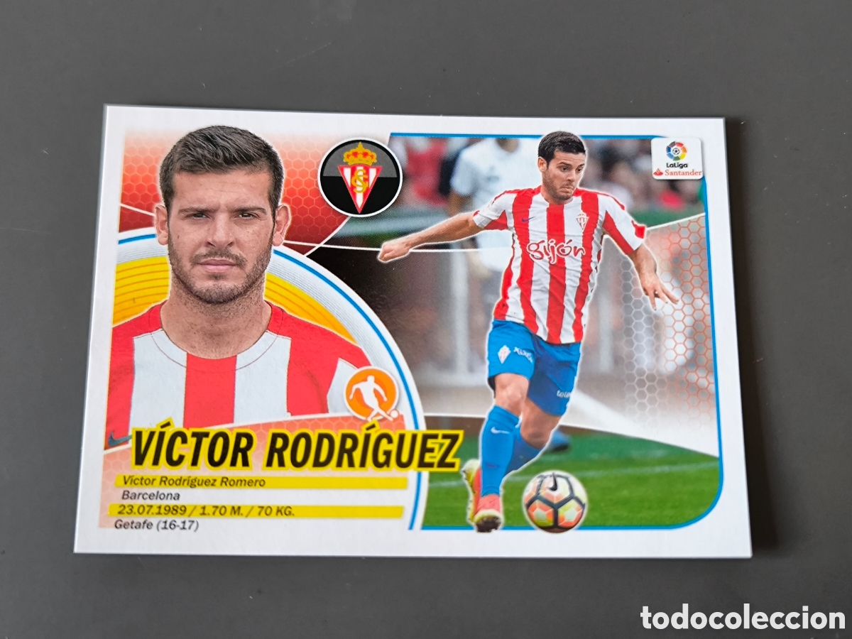 Cromos de Futebol: V&Iacute;CTOR RODR&Iacute;GUEZ 14 Real Sporting Liga Este 16 17