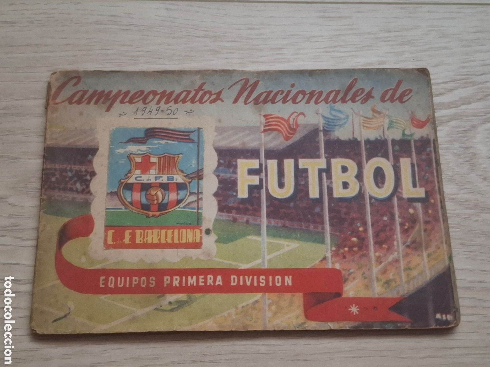 Cromos de f&uacute;tbol: Album de Ruiz Romero Club de F&uacute;tbol Barcelona 1949-50, 21 cromos con aut&oacute;grafos de 11 jugadores