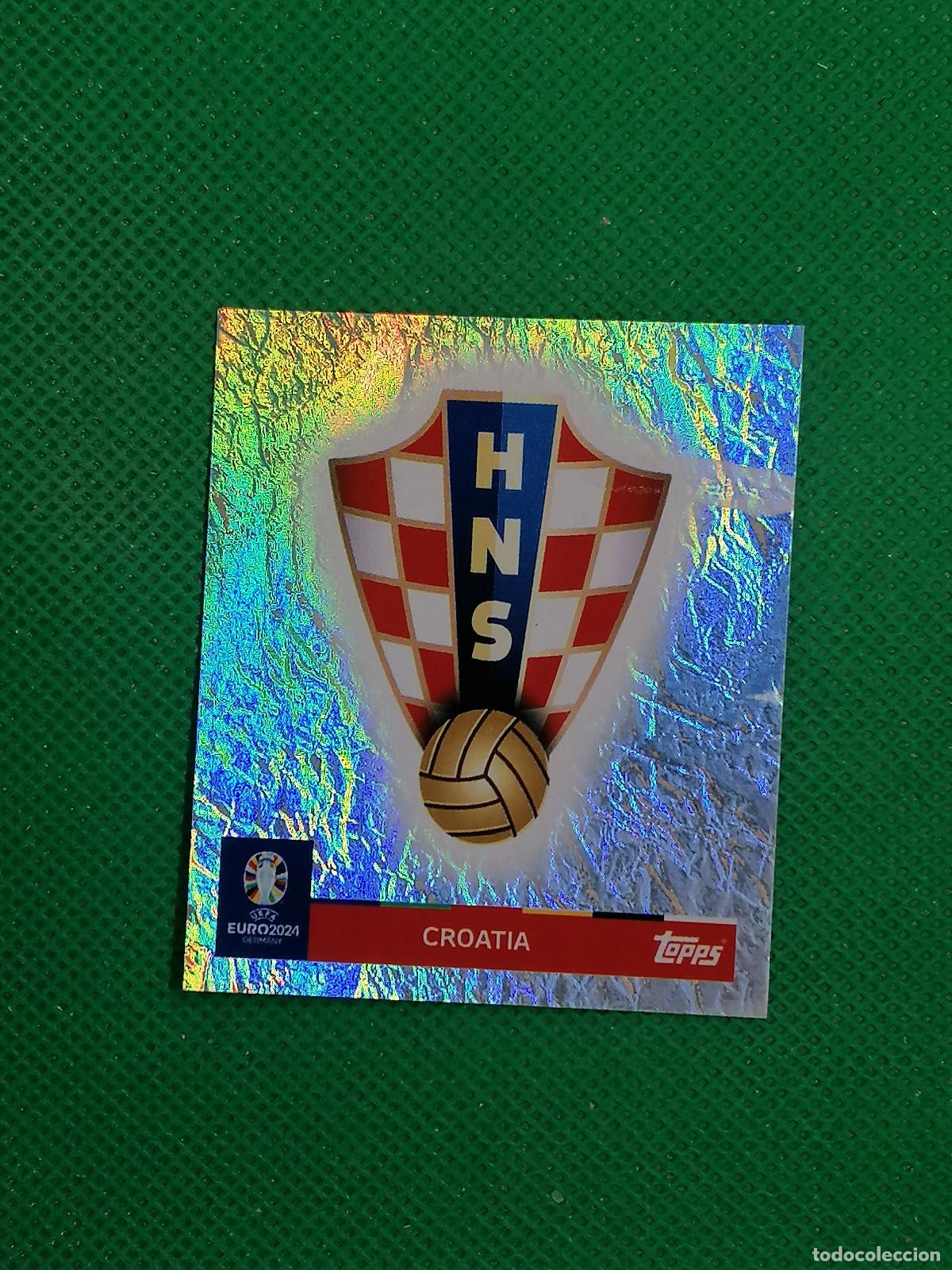 Fu&szlig;ball-Sticker: CRO 1 CRO1 ESCUDO CROACIA PARALELA ⚽ TOPPS EURO 2024 24 GERMANY STICKERS ⚽