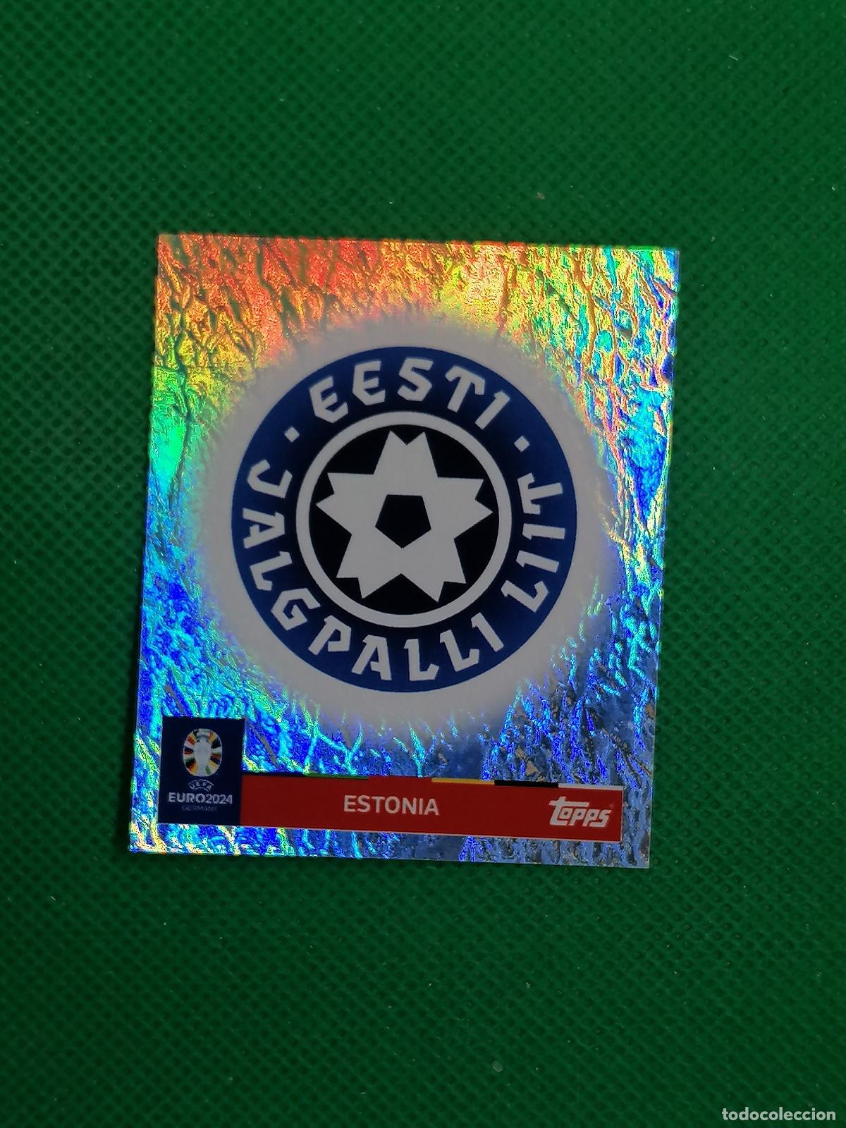 Cromos de f&uacute;tbol: EST 1 EST1 ESCUDO ESTONIA PARALELA ⚽ TOPPS EURO 2024 24 GERMANY STICKERS ⚽