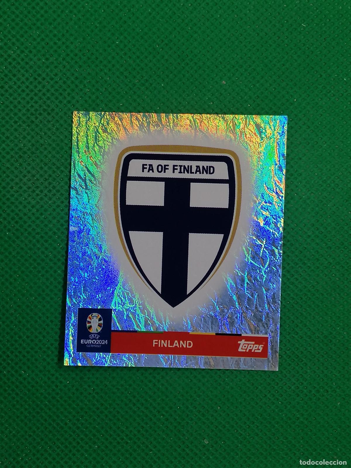 Fu&szlig;ball-Sticker: FIN 1 FIN1 ESCUDO FINLANDIA PARALELA ⚽ TOPPS EURO 2024 24 GERMANY STICKERS ⚽
