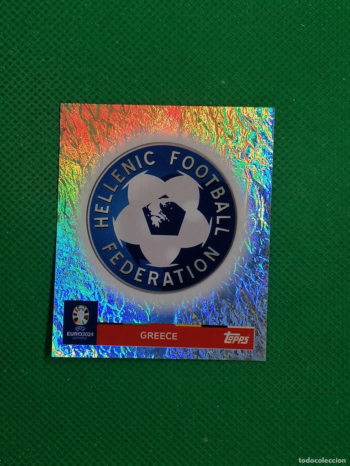 Figurine di Calcio: GRE 1 GRE1 ESCUDO GRECIA PARALELA ⚽ TOPPS EURO 2024 24 GERMANY STICKERS ⚽
