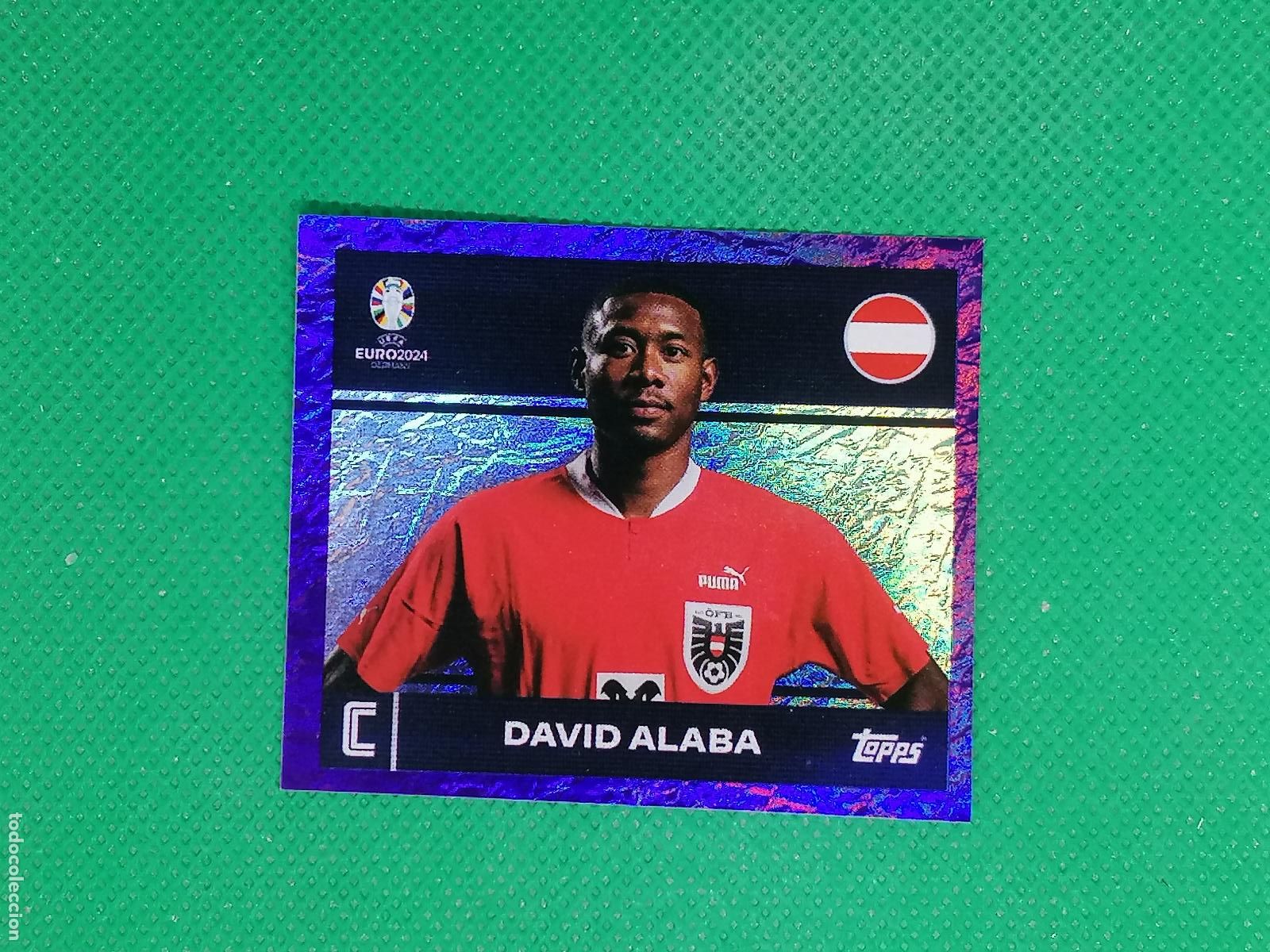 Cromos de f&uacute;tbol: AUT 2 AUT2 DAVID ALABA AUSTRIA PARALELA PURPLE ⚽ TOPPS EURO 2024 24 GERMANY STICKERS ⚽