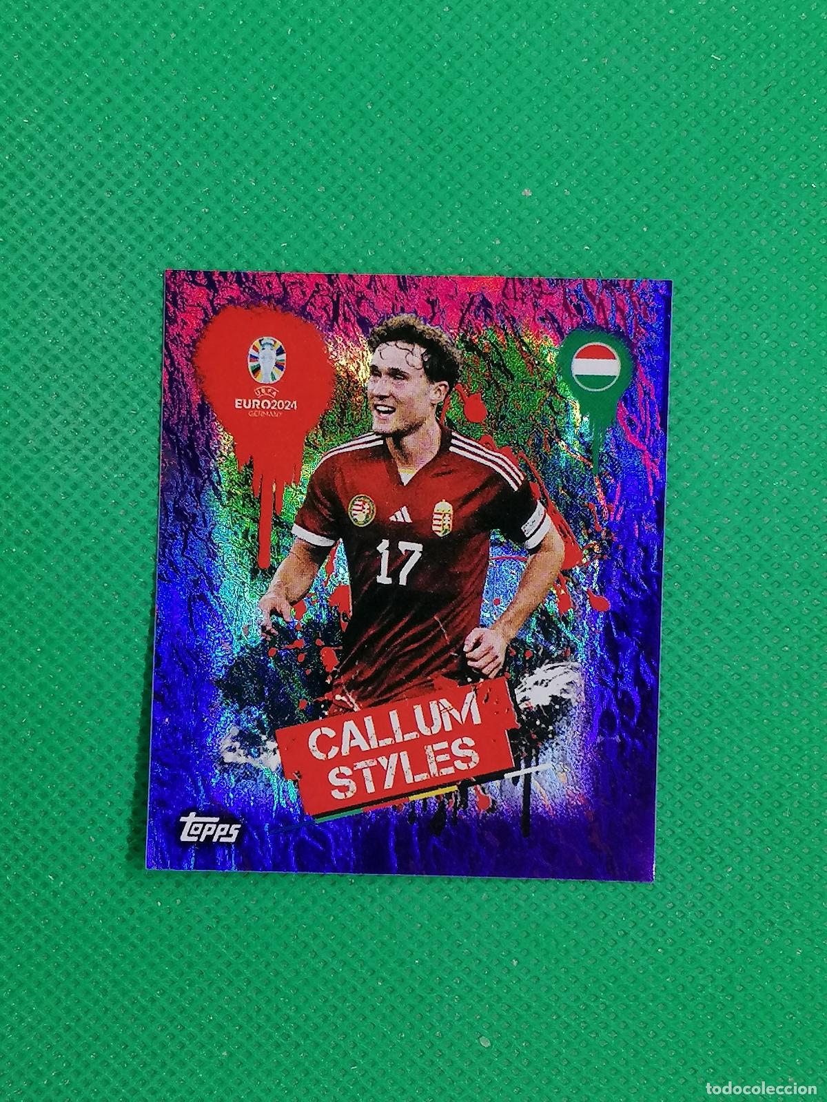 Figurine di Calcio: HUNG 3 HUNG3 CALLUM STYLES HUNGRIA PARALELA PURPLE ⚽ TOPPS EURO 2024 24 GERMANY STICKERS ⚽