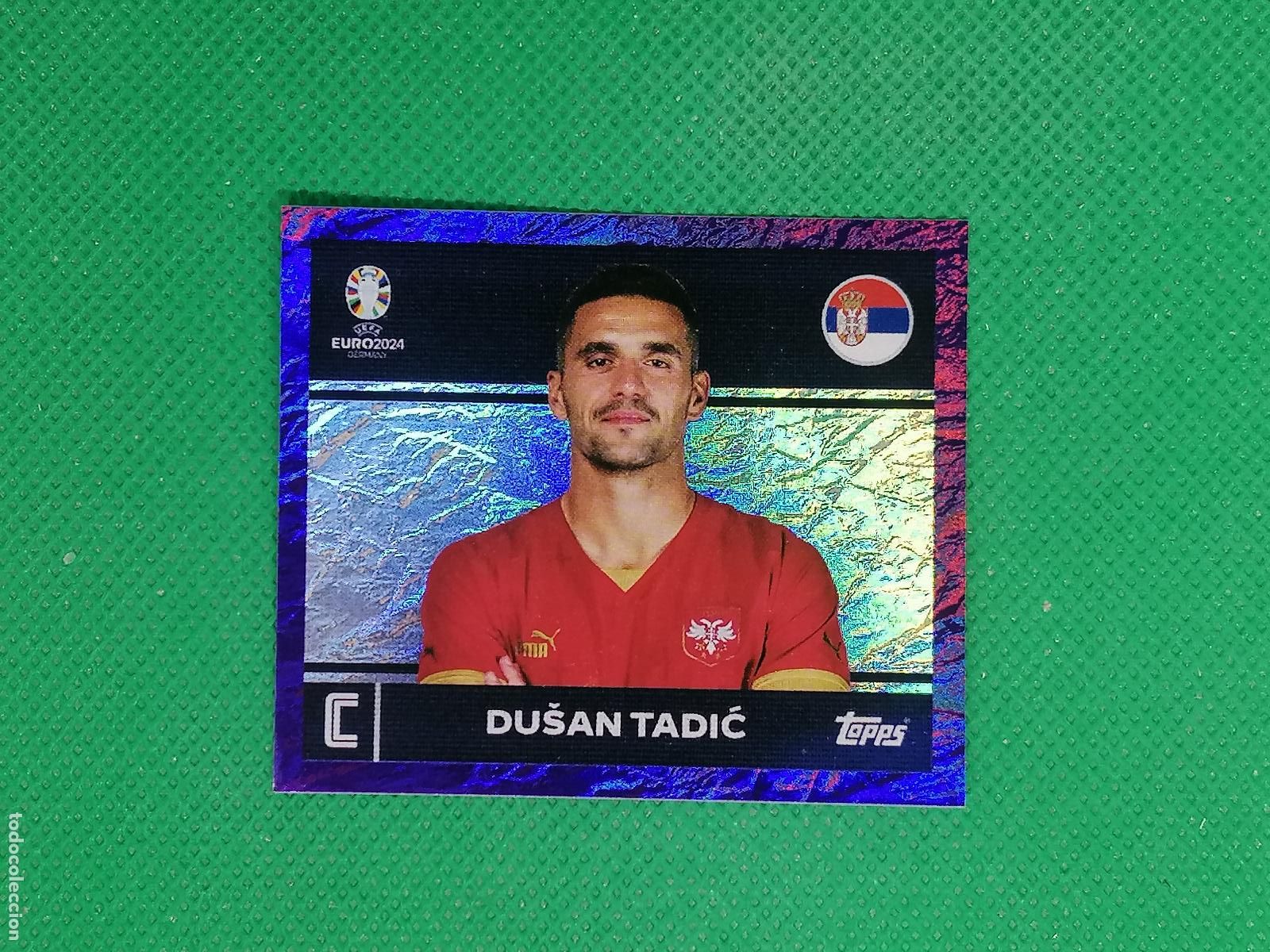 Cromos de f&uacute;tbol: SRB 2 SRB2 DUSAN TADIC SERBIA PARALELA PURPLE ⚽ TOPPS EURO 2024 24 GERMANY STICKERS ⚽