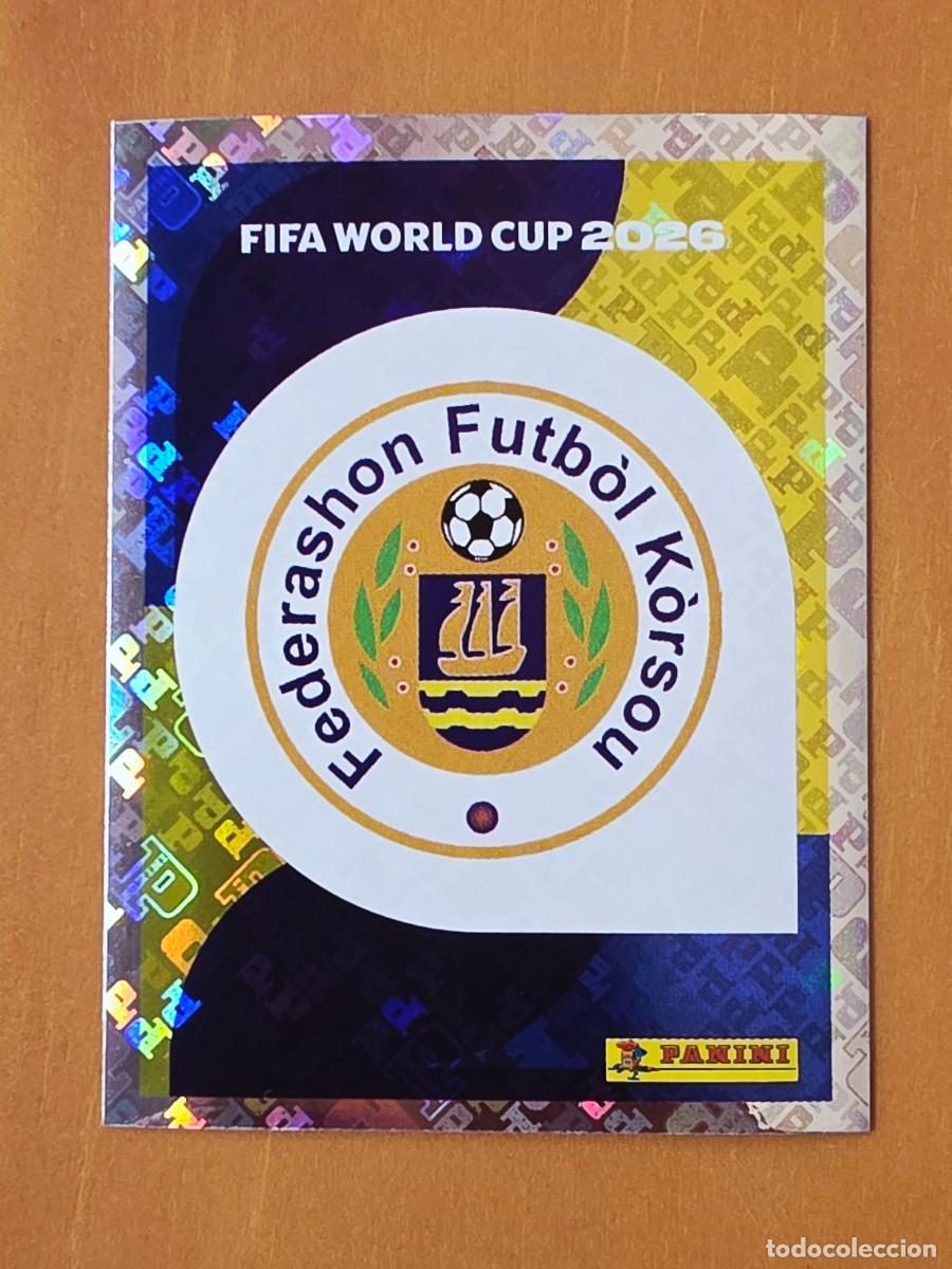 Cromos de f&uacute;tbol: CUW 1 Escudo logo emblema Curazao, Panini FIFA World Cup Mundial 2026 Sticker