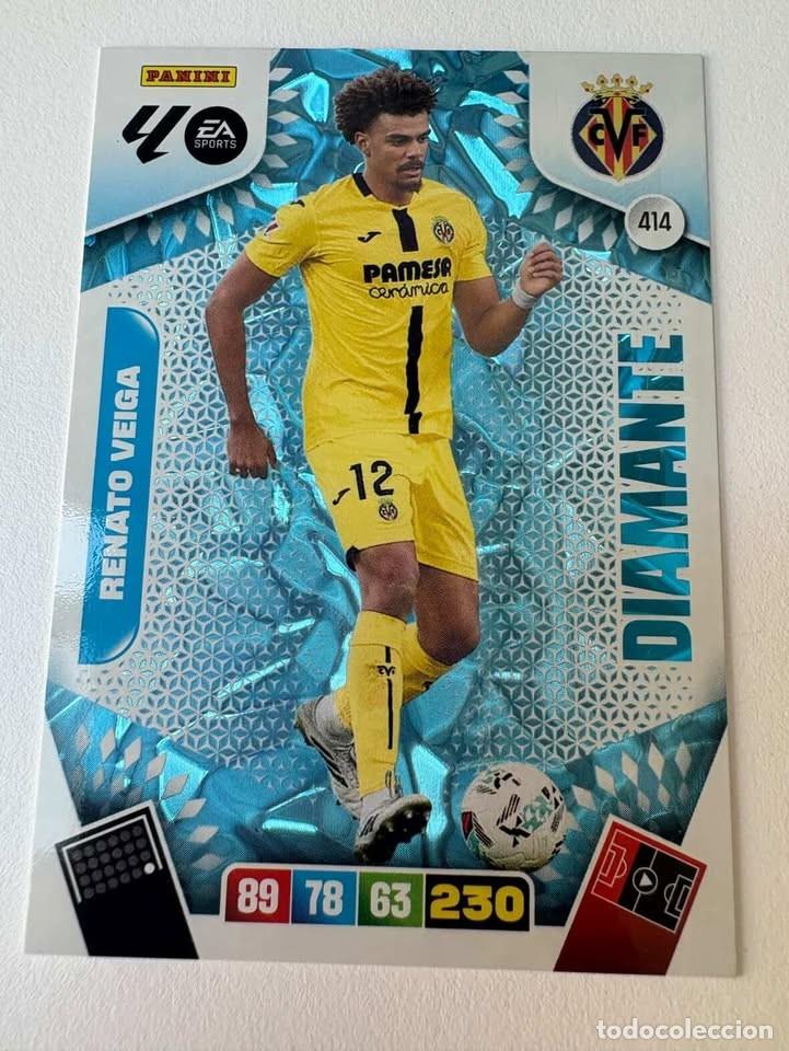 Cromos de f&uacute;tbol: Carta Renato Veiga Diamante Villareal 414 Adrenalyn 2025-26