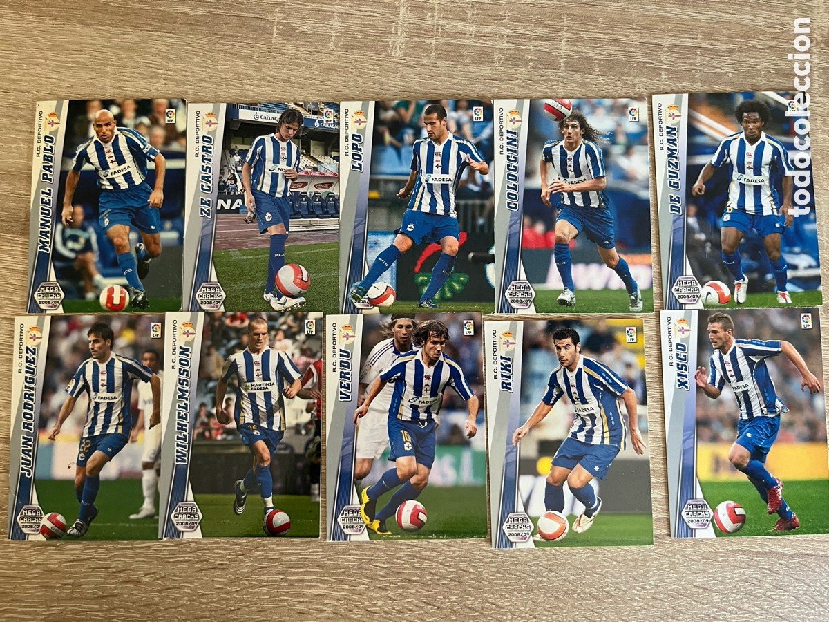 Figurine di Calcio: DEPORTIVO DE A CORU&Ntilde;A MEGACRACKS MGK 2008 2009 08 09 LOTE B&Aacute;SICO