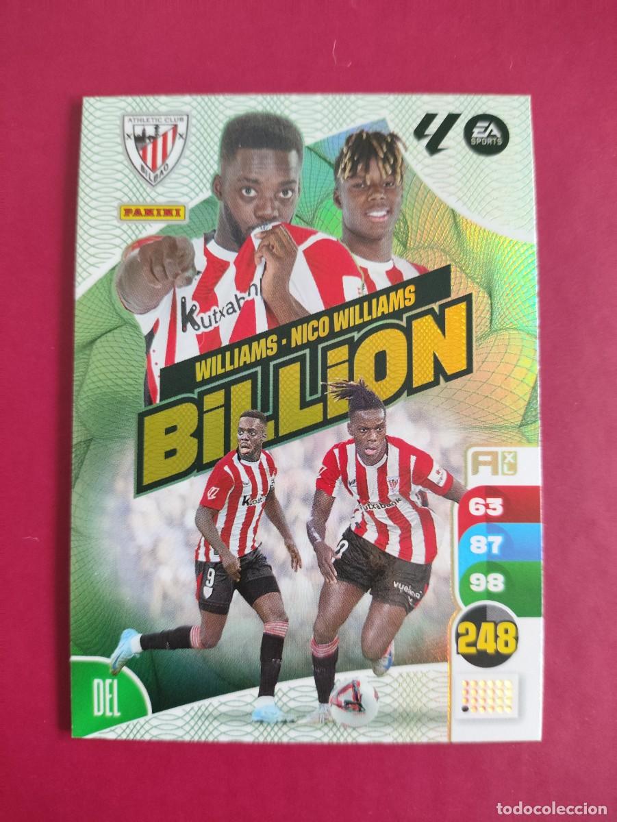 Cromos de f&uacute;tbol: I&Ntilde;AKI WILLIAMS - NICO WILLIAMS BILLION ATHLETIC BILBAO ADRENALYN 2024-25