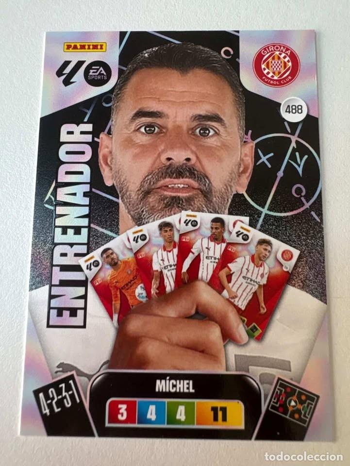 Cromos de f&uacute;tbol: Carta M&iacute;chel Entrenador Girona 488 Adrenalyn 2025-26