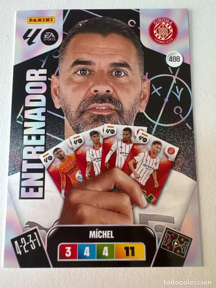 Cromos de f&uacute;tbol: Carta M&iacute;chel Entrenador Girona 488 Adrenalyn 2025-26