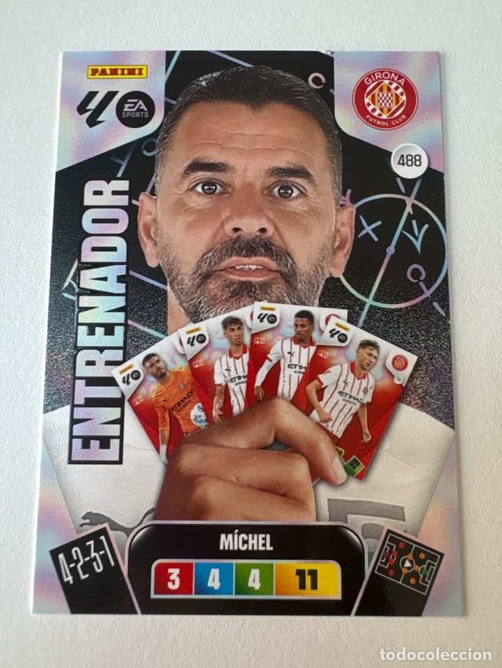 Cromos de f&uacute;tbol: Carta M&iacute;chel Entrenador Girona 488 Adrenalyn 2025-26