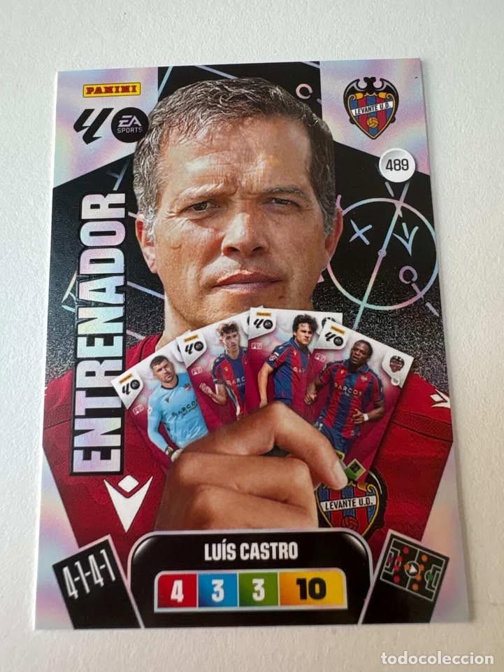 Cromos de f&uacute;tbol: Carta Lu&iacute;s Castro Entrenador Levante 489 Adrenalyn 2025-26