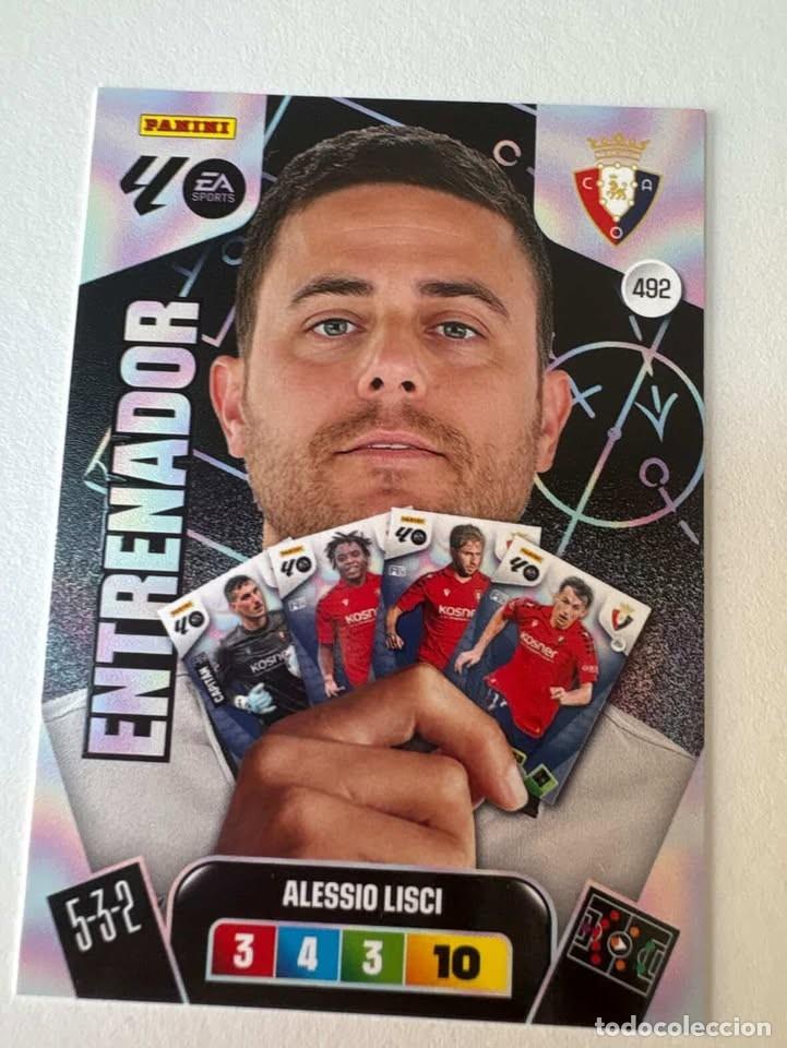 Cromos de f&uacute;tbol: Carta Alessio Lisci Entrenador Osasuna 492 Adrenalyn 2025-26