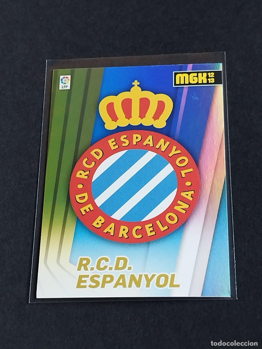 Cromos de f&uacute;tbol: ESCUDO LOGO RCD ESPANYOL #109 - PANINI MEGACRACKS LA LIGA 2012 2013 - MGK 12 13 CROMO FUTBOL