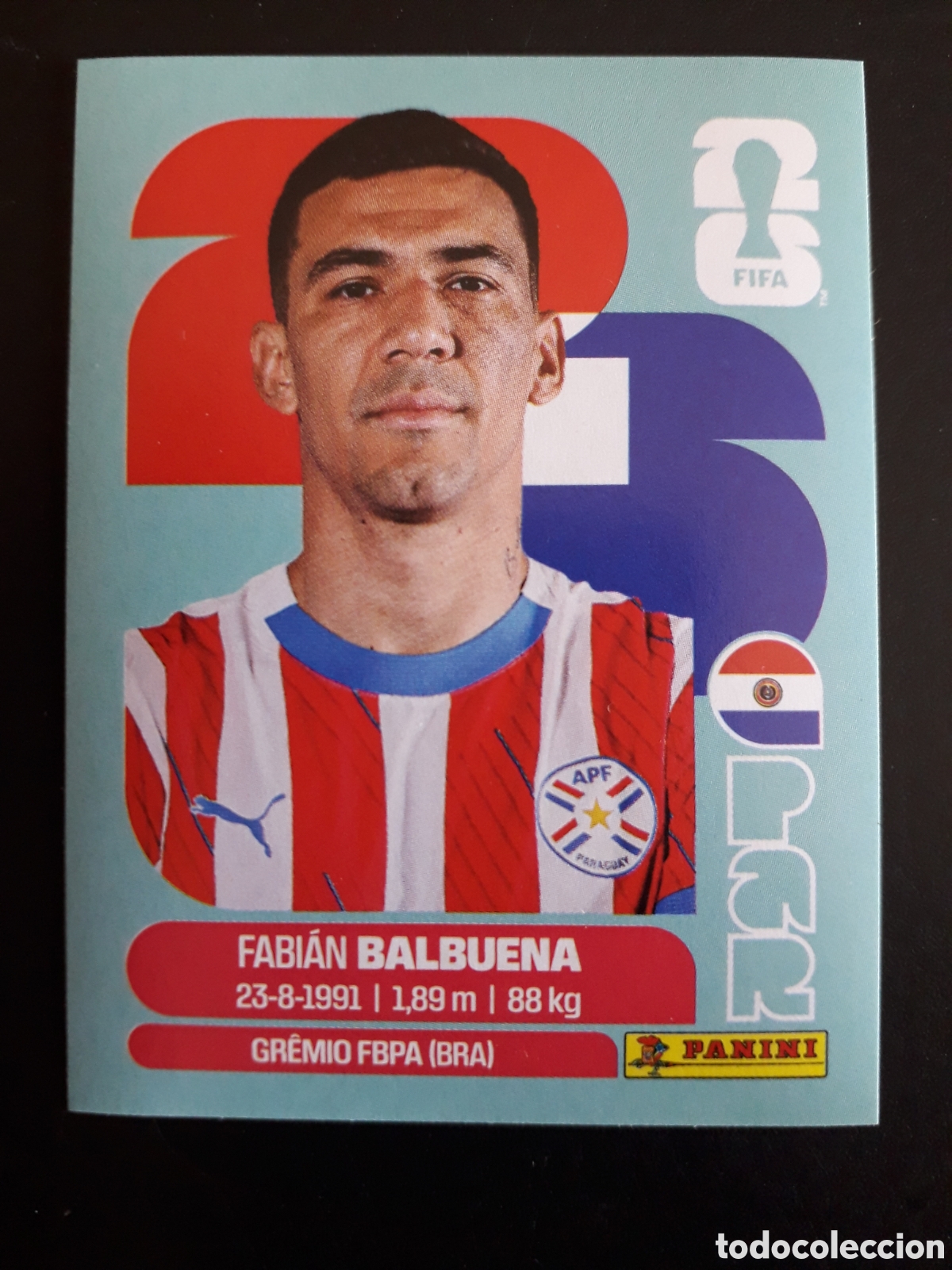 Fu&szlig;ball-Sticker: BALBUENA PARAGUAY PAR 5 MUNDIAL F&Uacute;TBOL 2026 FIFA WORLD CUP PANINI SIN PEGAR PEDIDO M&Iacute;NIMO 3&euro;