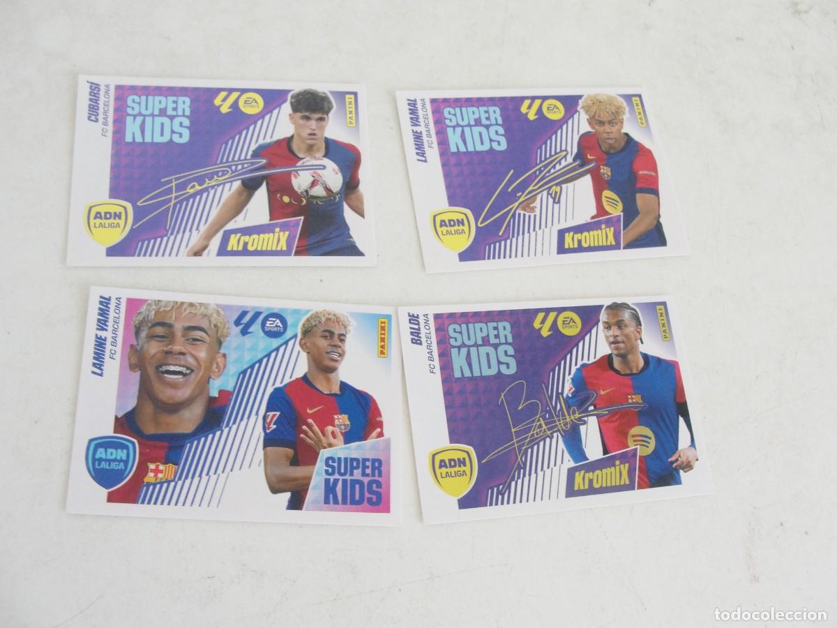 Football Stickers: SUPER LOTE 4 KROMIX ESTE 2025 2026 - YAMAL CUBARSI BALDE Y LAMINE SUPER KID