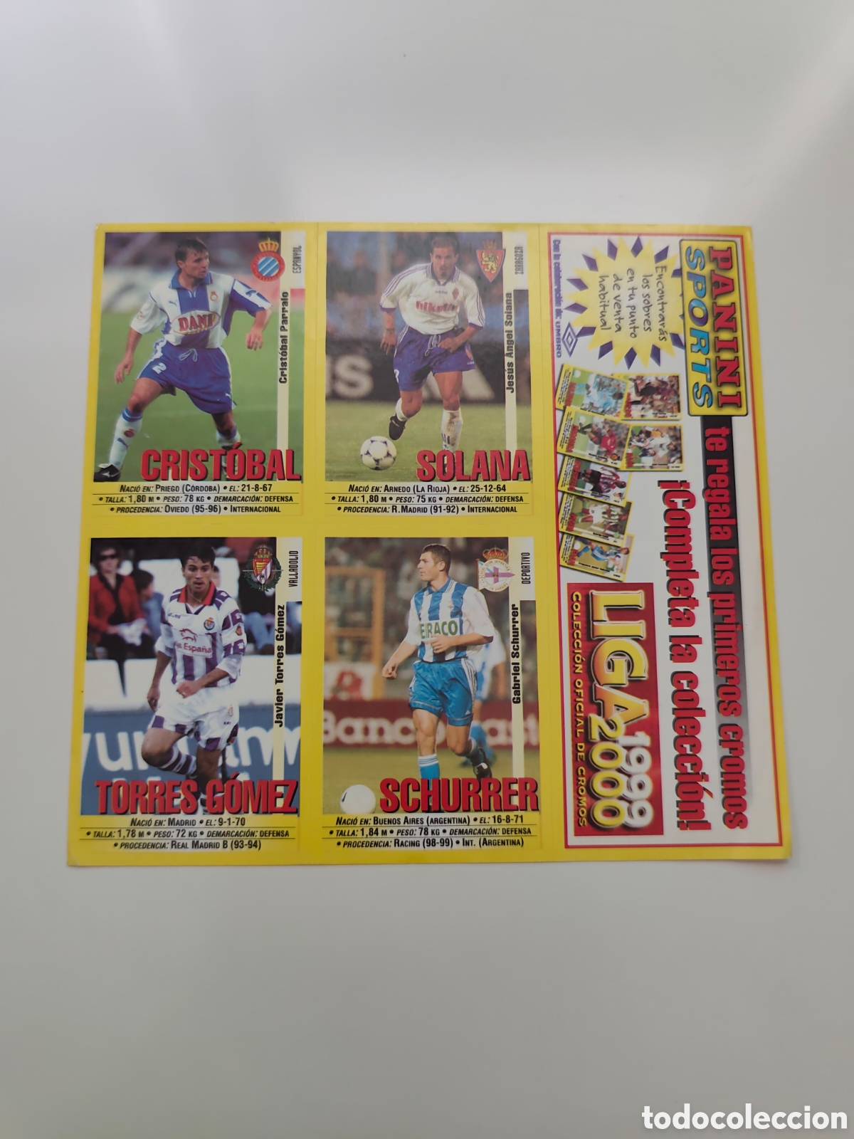 Cromos de Futebol: LAMINA 2/15 PROMOCIONAL PANINI LIGA 1999 2000