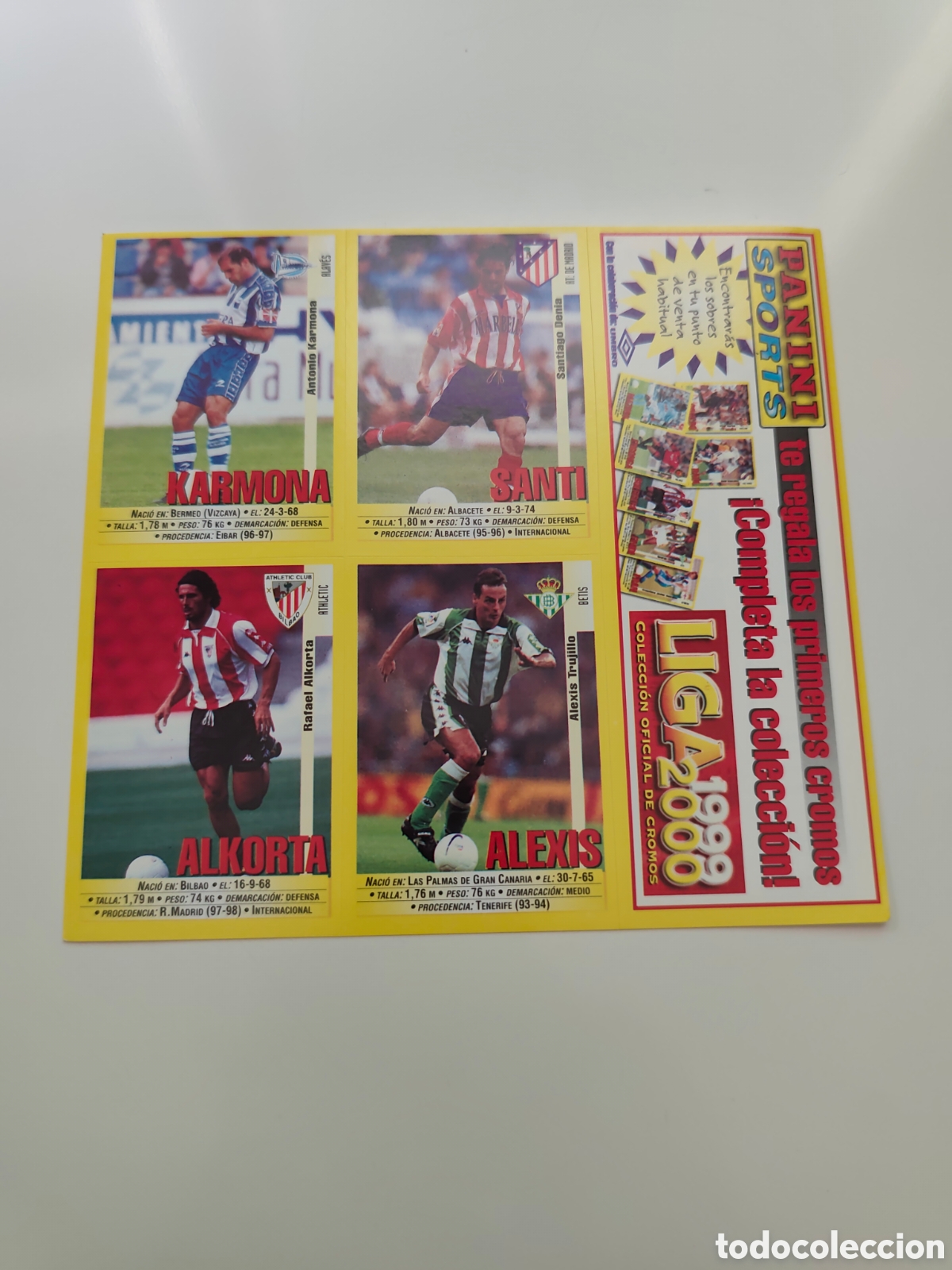 Cromos de Futebol: LAMINA 4/15 PROMOCIONAL PANINI LIGA 1999 2000