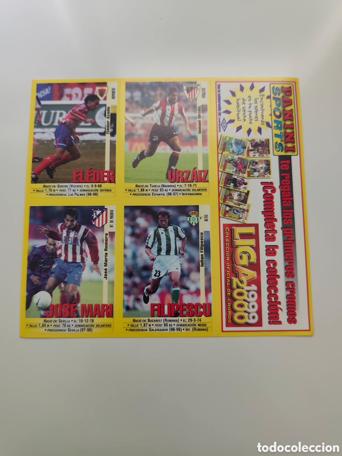 Figurine di Calcio: LAMINA 6/15 PROMOCIONAL PANINI LIGA 1999 2000