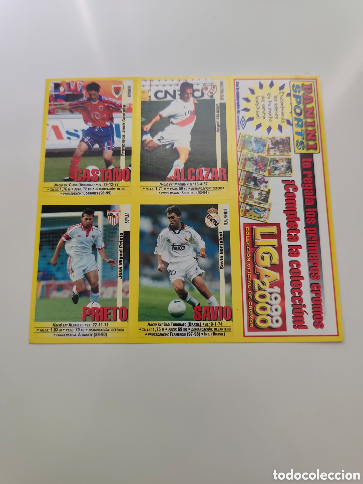 Cromos de Futebol: LAMINA 7/15 PROMOCIONAL PANINI LIGA 1999 2000