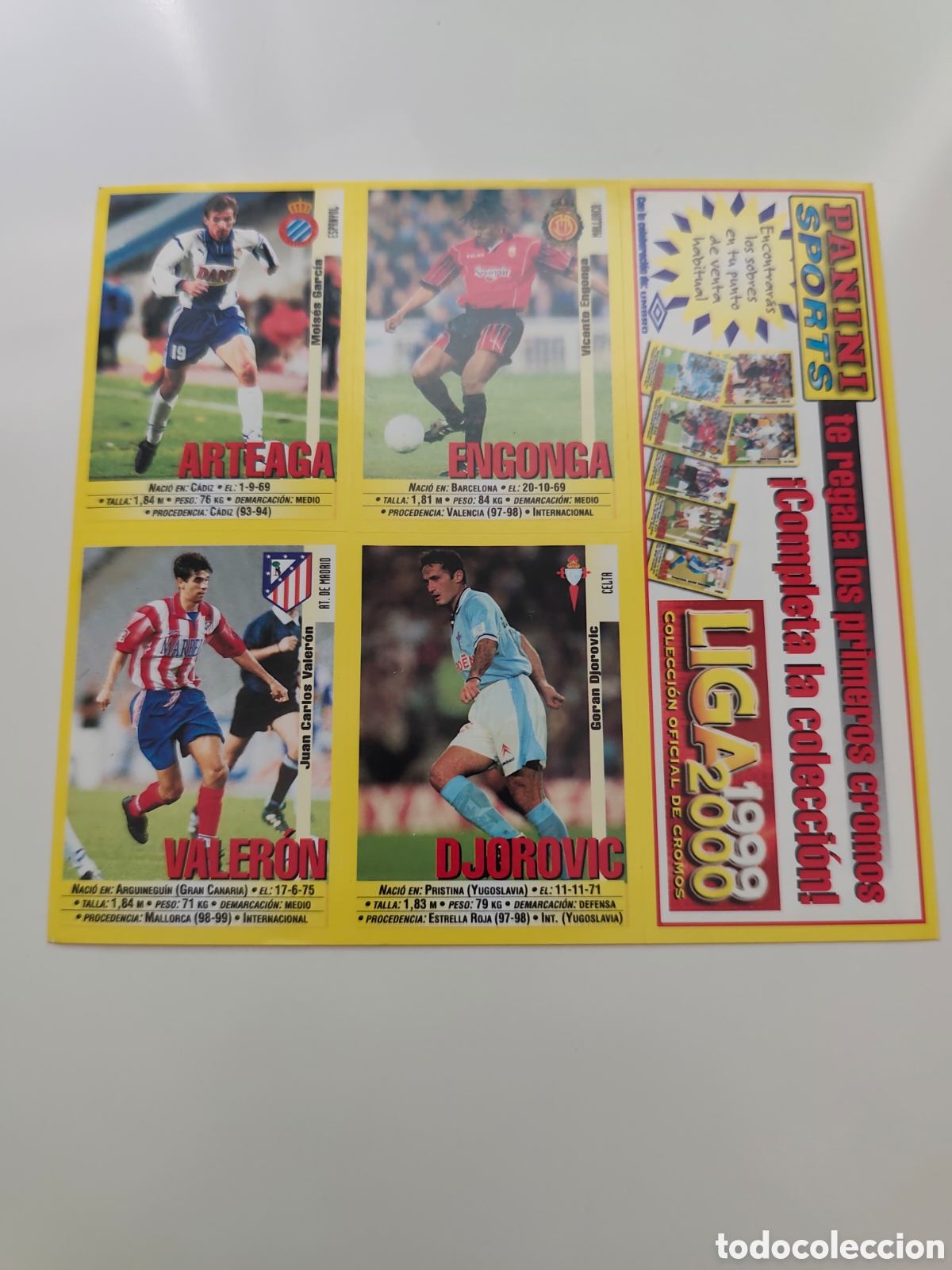 Cromos de Futebol: LAMINA 9/15 PROMOCIONAL PANINI LIGA 1999 2000