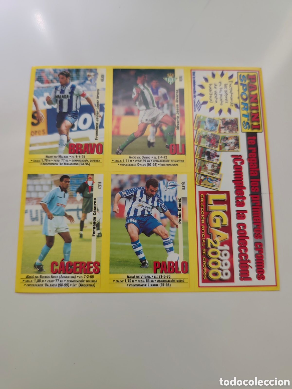 Cromos de Futebol: LAMINA 10/15 PROMOCIONAL PANINI LIGA 1999 2000