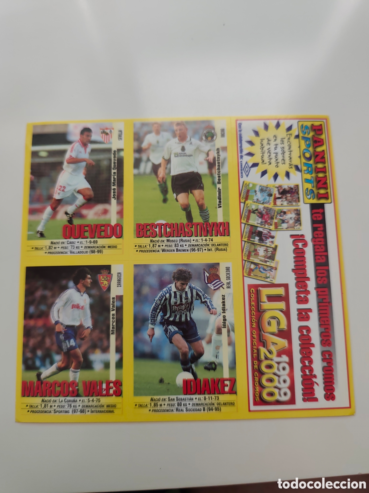 Cromos de Futebol: LAMINA 11/15 PROMOCIONAL PANINI LIGA 1999 2000