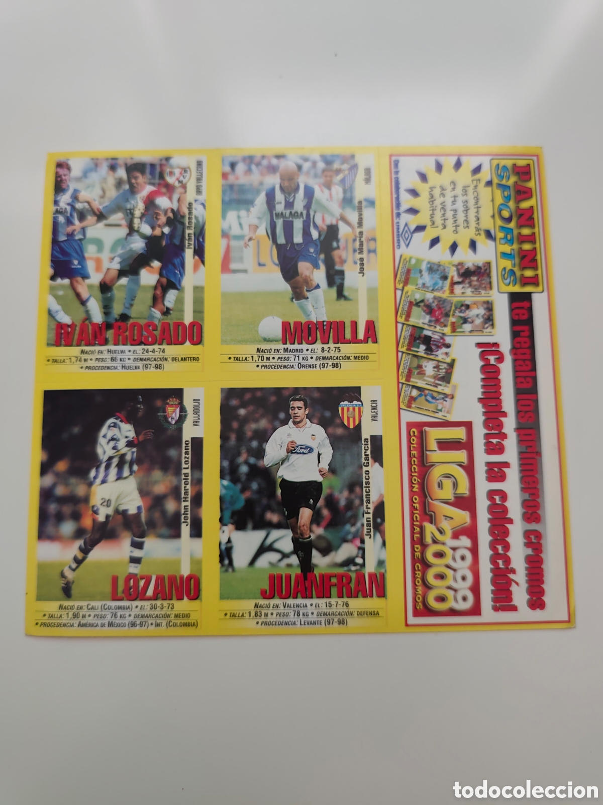 Cromos de f&uacute;tbol: LAMINA 12/15 PROMOCIONAL PANINI LIGA 1999 2000