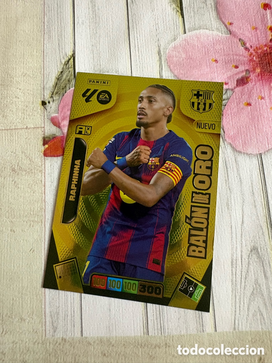 Cromos de f&uacute;tbol: nuevo bal&oacute;n de oro RAPHINHA BARCELONA ADRENALYN 2025 2026 25 26 CROMOS CARDS PANINI TOPPS LA LIGA