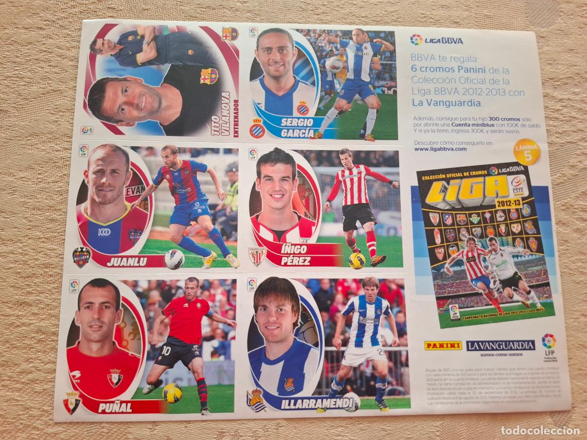 Cromos de f&uacute;tbol: ESTE 2012 2013 12 13 - L&Aacute;MINA/PLIEGO N&ordm; 5 - LA VANGUARDIA