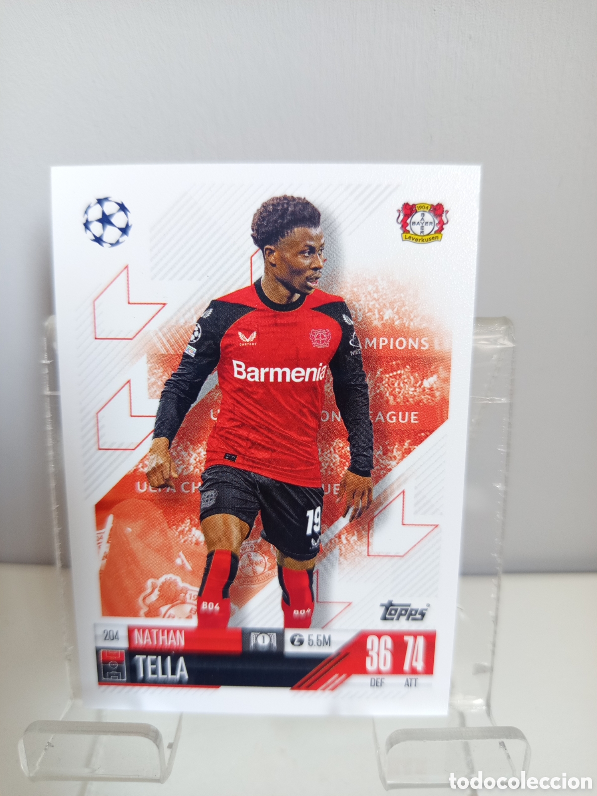 Cromos de f&uacute;tbol: ❇️ CROMO CARD ⚽ TELLA BAYERN LEVERKUSEN 204 2024 2025 24 25 MATCH ATTAX CHAMPIONS LEAGUE TOPPS ❇️