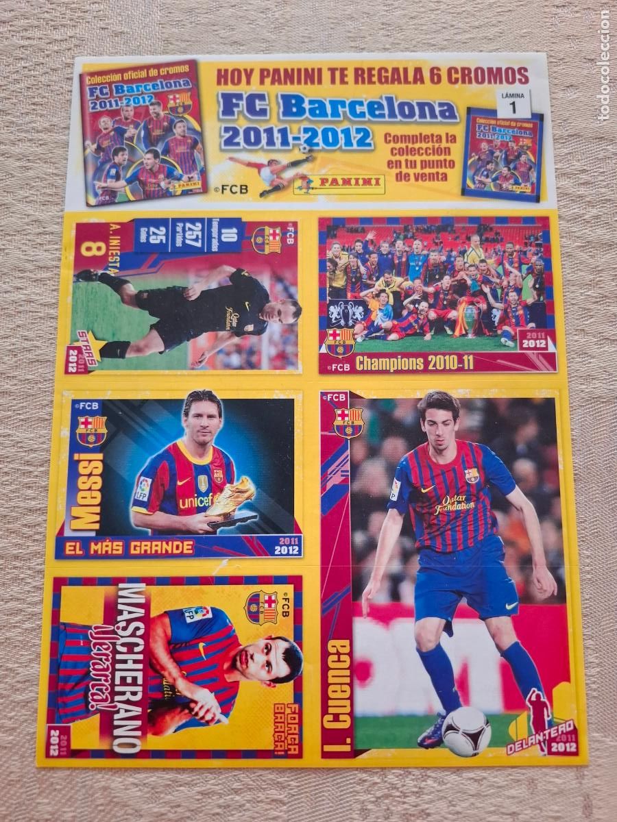 Fu&szlig;ball-Sticker: COLECCI&Oacute;N OFICIAL FC. BARCELONA 2011 2012 - PANINI - L&Aacute;MINA 1 - 145 MESSI ( EL M&Aacute;S GRANDE )