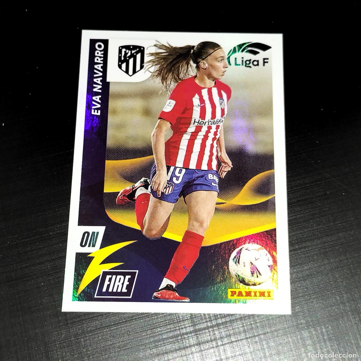 Cromos de f&uacute;tbol: N&ordm; 332 EVA NAVARRO ON FIRE AT ATLETICO DE MADRID CROMOS LIGA F FEMENINA PANINI 2023 2024 23 24