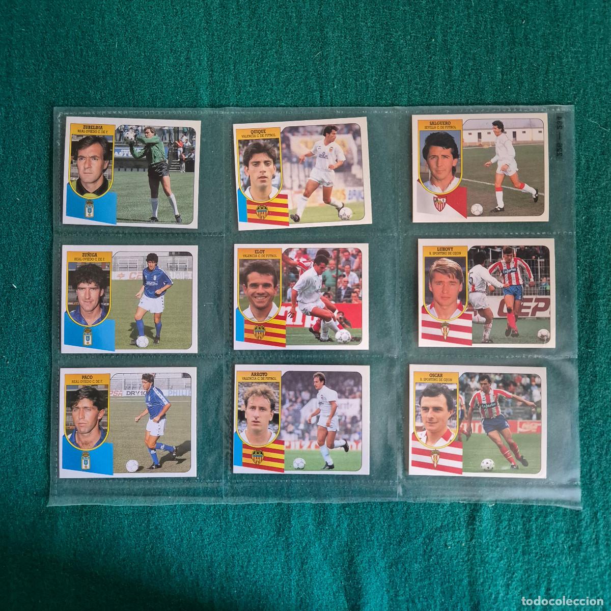 Cromos de f&uacute;tbol: 9 CROMOS LIGA ESTE 1991 1992 91 92 VALENCIA OVIEDO SEVILLA