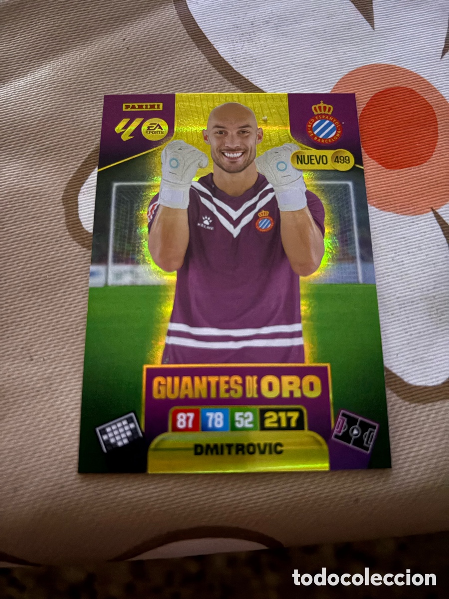 Cromos de f&uacute;tbol: Dmitrovic nuevo guantes de oro n&uacute;mero 499 Del Espa&ntilde;ol cromo adrenalyn XL 25-26 2025-2026