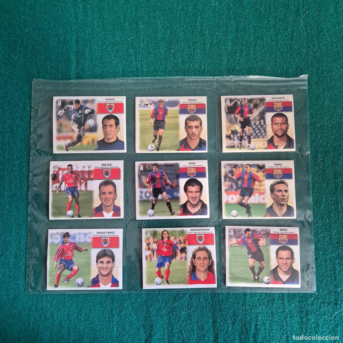 Cromos de f&uacute;tbol: 9 CROMOS LIGA ESTE 1999 2000 BACELONA NUMANCIA