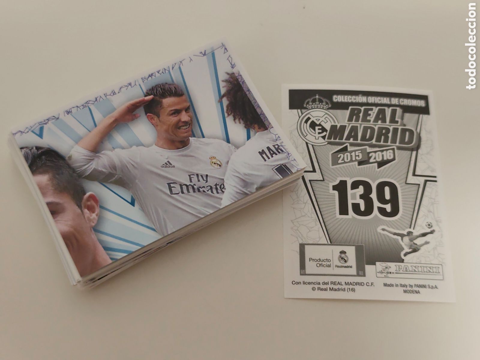 Figurine di Calcio: 77 CROMOS SIN PEGAR DIFERENTES COLECCI&Oacute;N OFICIAL REAL MADRID 2015 2016