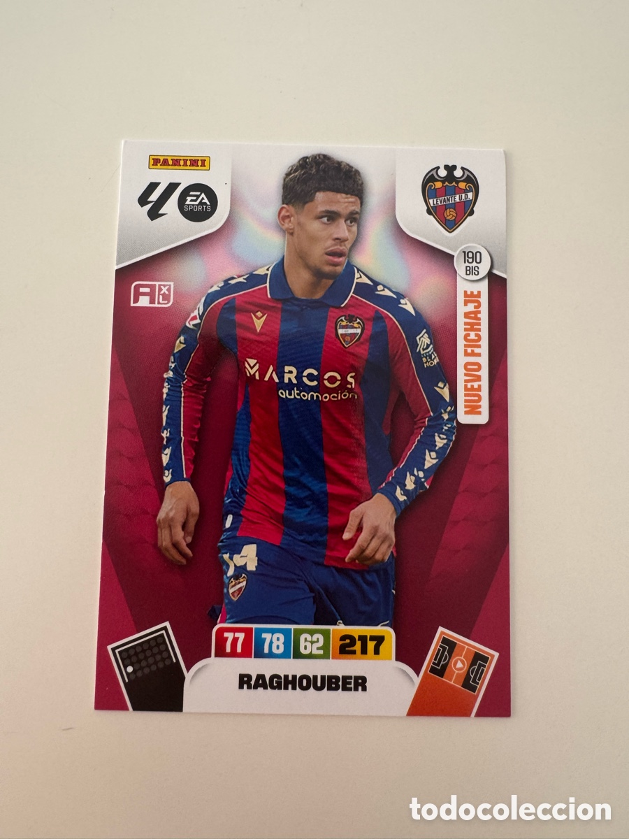 Cromos de f&uacute;tbol: PANINI ADRENALYN XL LIGA 2025-2026 25-26 &ndash; Raghouber Levante UD N&ordm; 190 BIS