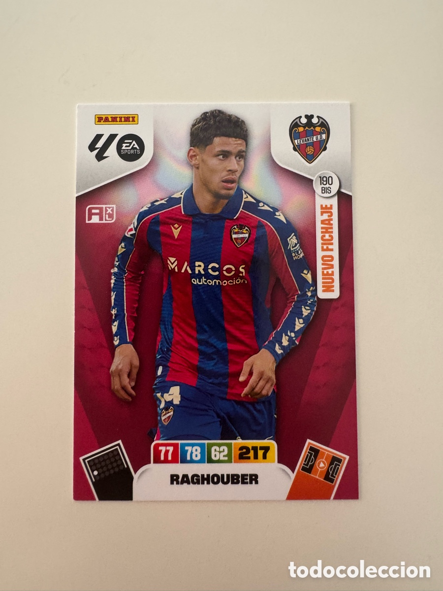 Cromos de f&uacute;tbol: PANINI ADRENALYN XL LIGA 2025-2026 25-26 &ndash; Raghouber Levante UD N&ordm; 190 BIS