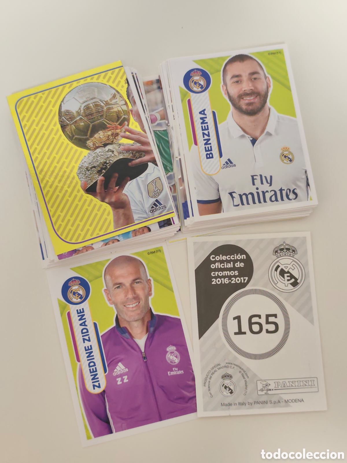Figurine di Calcio: 97 CROMOS SIN PEGAR DIFERENTES COLECCI&Oacute;N OFICIAL REAL MADRID 2016 2017