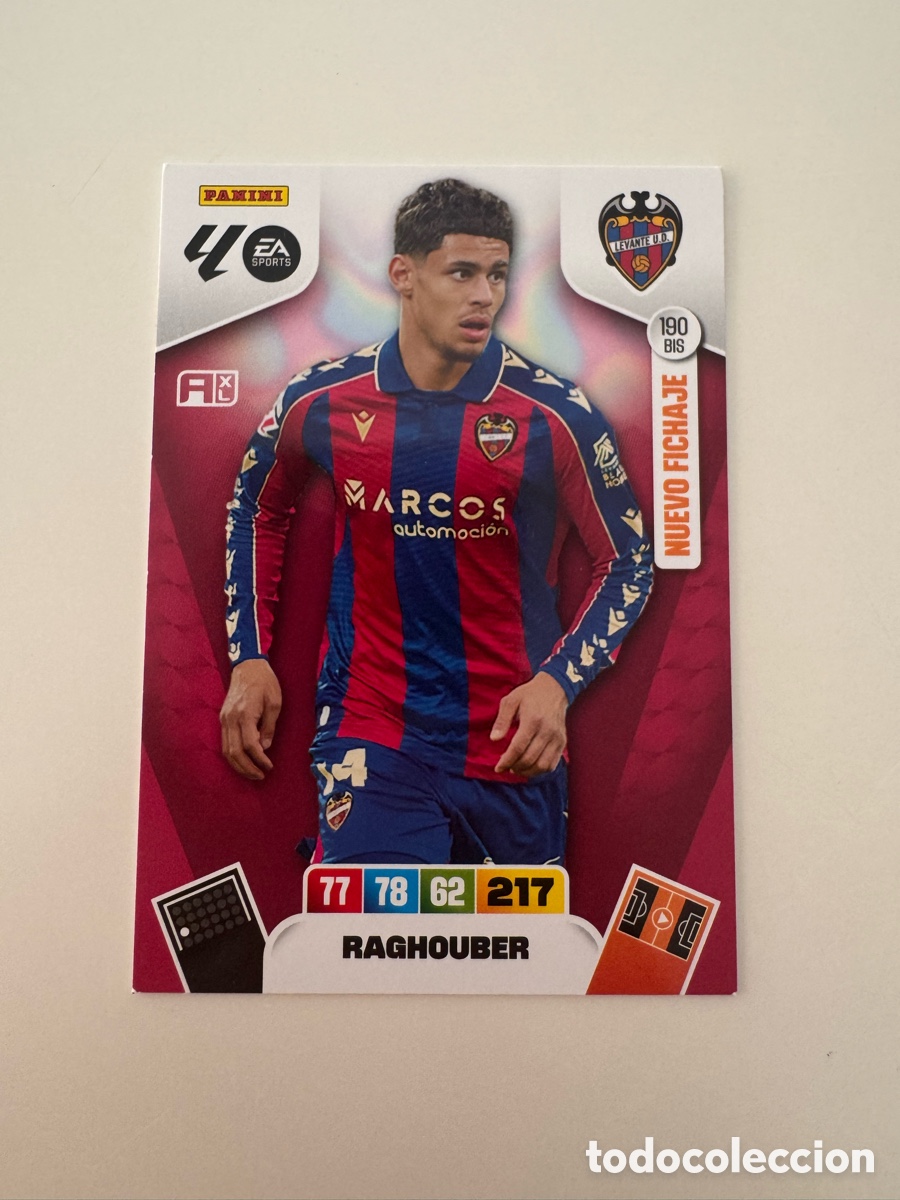 Cromos de f&uacute;tbol: PANINI ADRENALYN XL LIGA 2025-2026 25-26 &ndash; Raghouber Levante UD N&ordm; 190 BIS