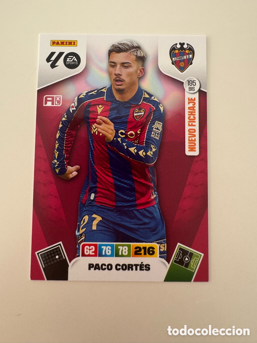 Cromos de f&uacute;tbol: PANINI ADRENALYN XL LIGA 2025-2026 25-26 &ndash; Paco Cort&eacute;s Levante UD N&ordm; 195 BIS
