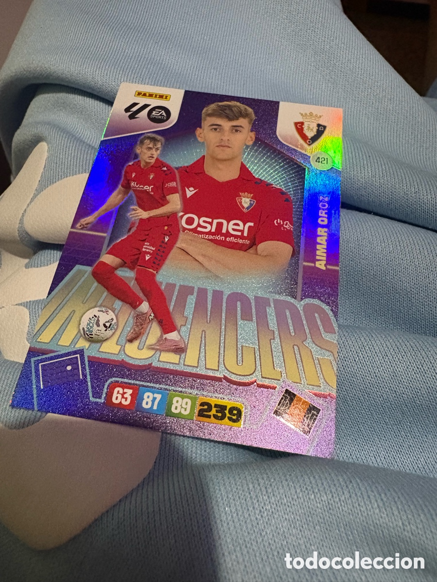Cromos de f&uacute;tbol: CROMO DE FUTBOL NUMERO 421 AIMAR OROZ OSASUNA INFLUENCER ADRENALYN XL 2025 2026 PANINI