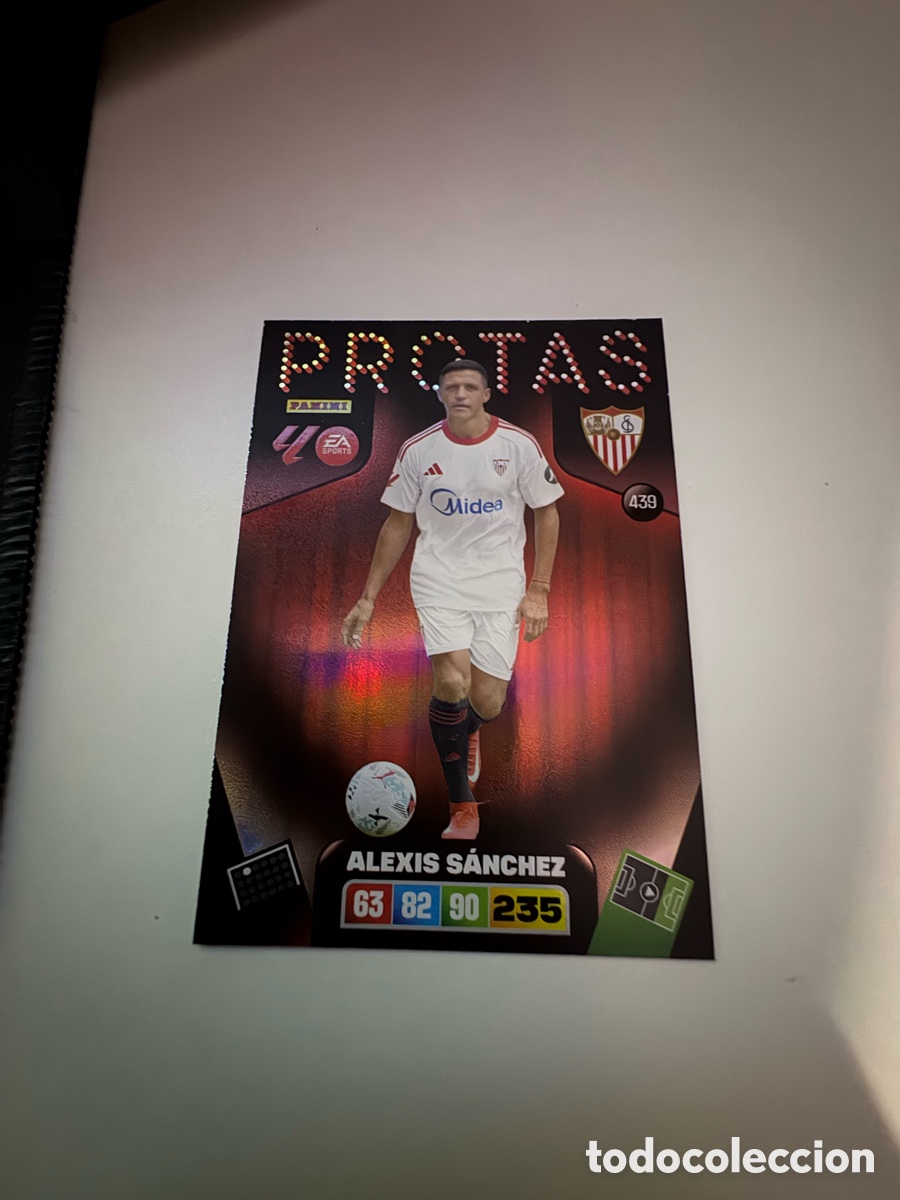 Cromos de f&uacute;tbol: Cromo Adrenalyn XL. 2025 2026. 25 26. Alexis S&aacute;nchez. Sevilla. N &ordm; 439. C&oacute;digo sin activar. Protas