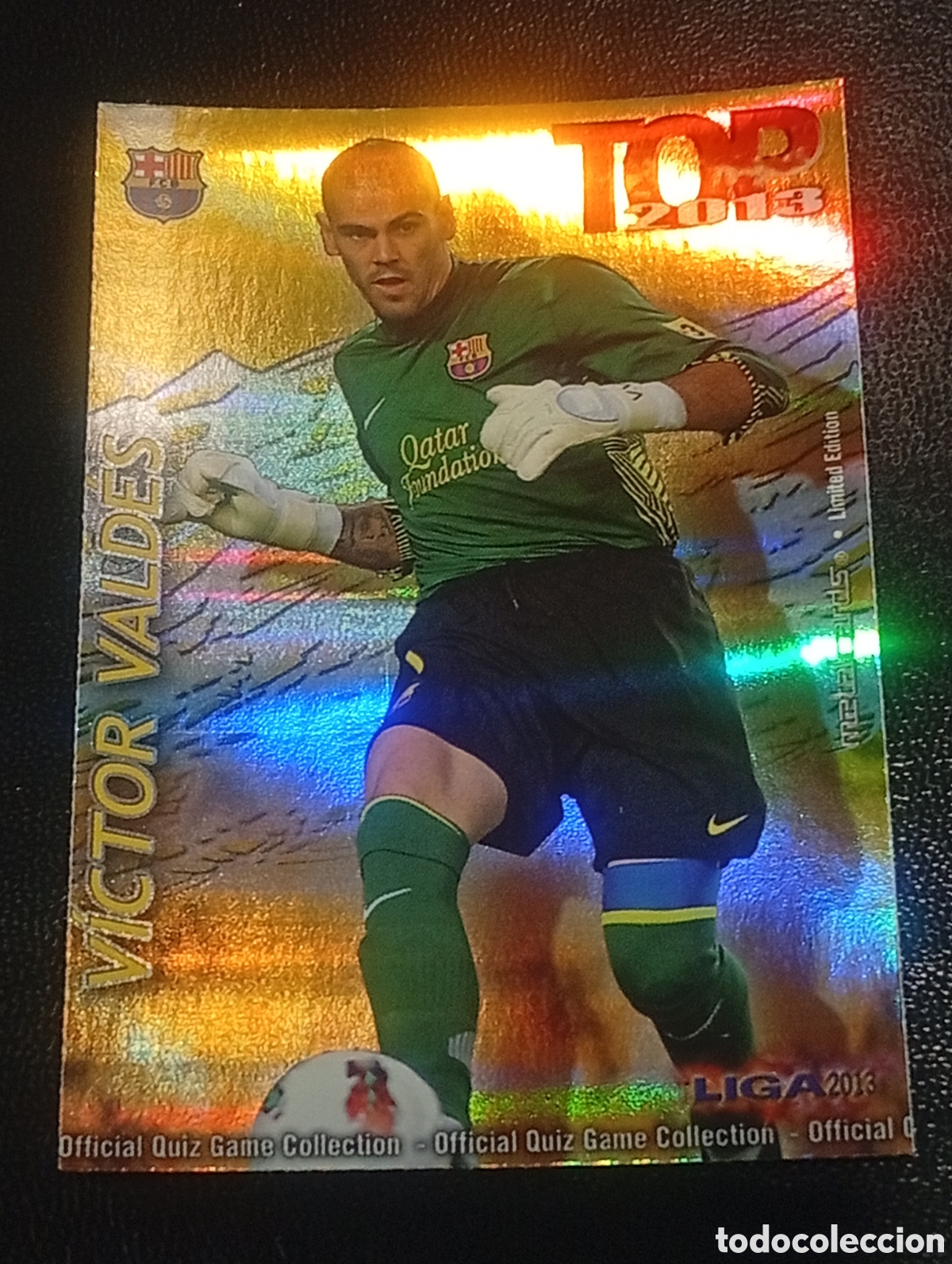 Cromos de f&uacute;tbol: 542 brillo rayas VICTOR VALDES BARCELONA MUNDICROMO 2012 2013 13 CROMOS CARDS PANINI TOPPS