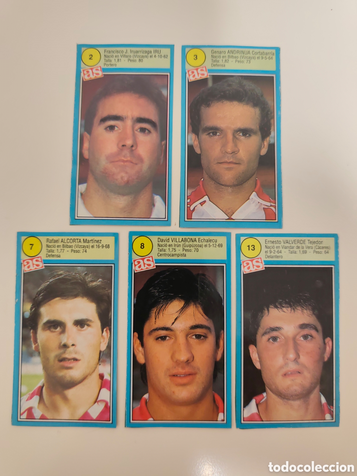 Figurine di Calcio: 5 CROMOS ATHLETIC BILBAO DIARIO AS ASES DE LA LIGA 1990 1991